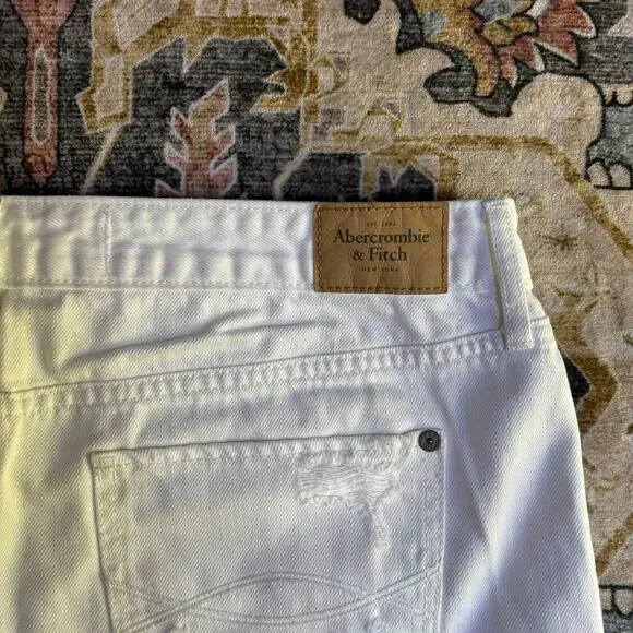 Abercrombie and Fitch Micro Mini White Denim Jean Skirt Early 2000s Y2k Size 6 - Picture 5 of 10